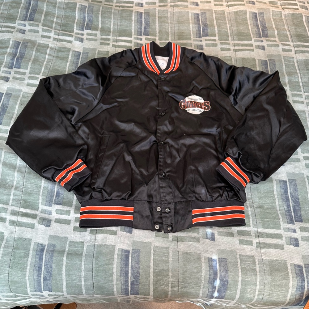 Vintage San Francisco Giants Locker Line Satin Bomber Jacket sz M